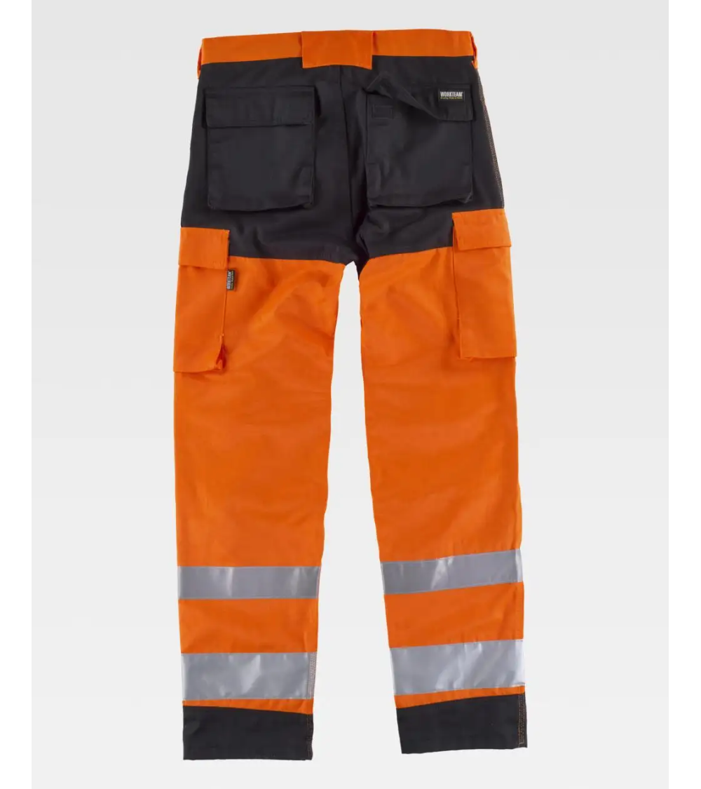 PANTALON BICOLOR MULTIBOLSILLOS AV NEGRO/AMARILLO A.V FRENTE