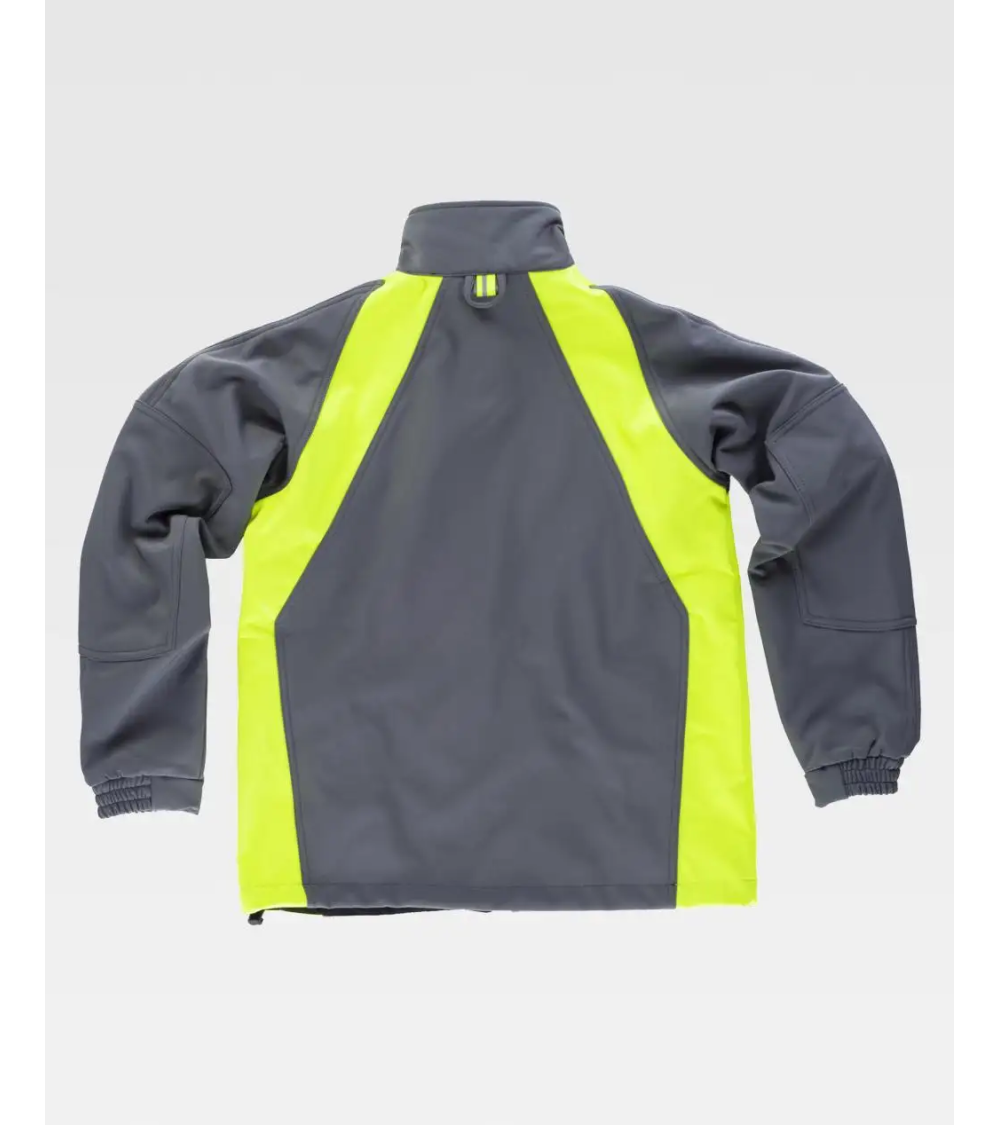 CHAQUETA LÍNEA 6 WORKSHELL GRIS/AMARILLO A.V COMPLETO
