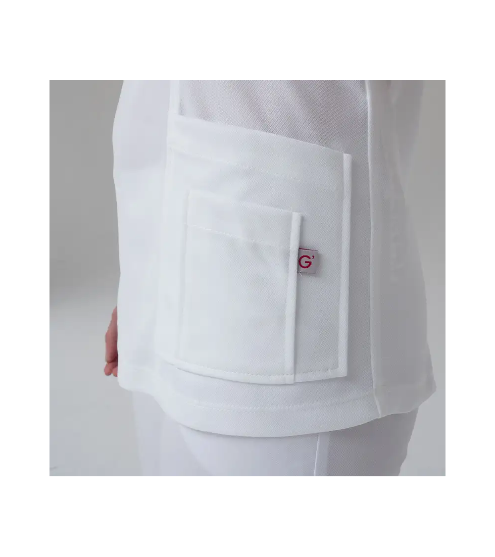 CASACA MUJER MICROFIBRA ELÁSTICA BLANCA EJEMPLO DE USO