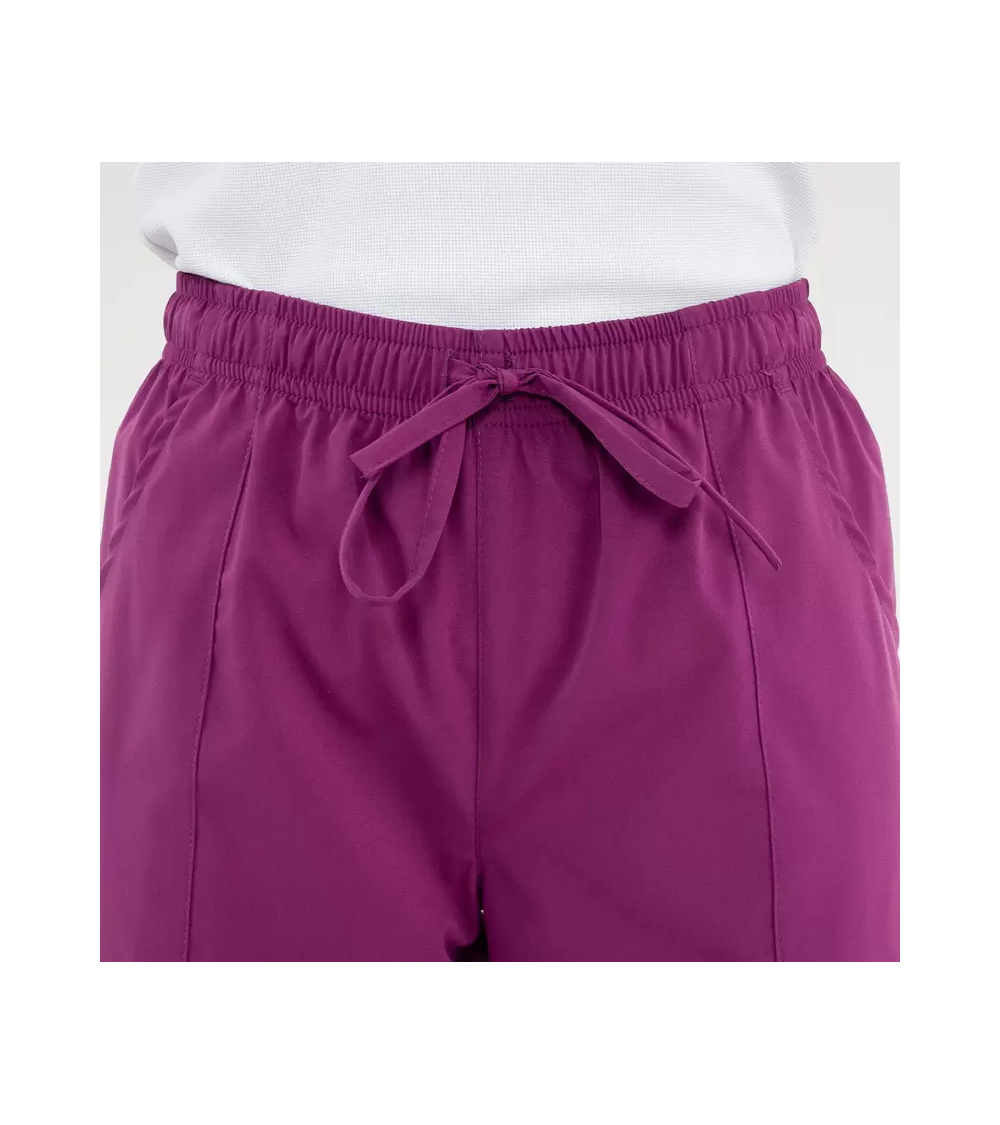 PANTALON SANIARIO MICROFIBRA CON CORDON MORADO DETALLE BOLSILLO