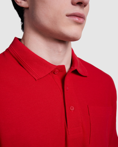 POLO MANGA CORTA ROJO DETALLE CUELLO