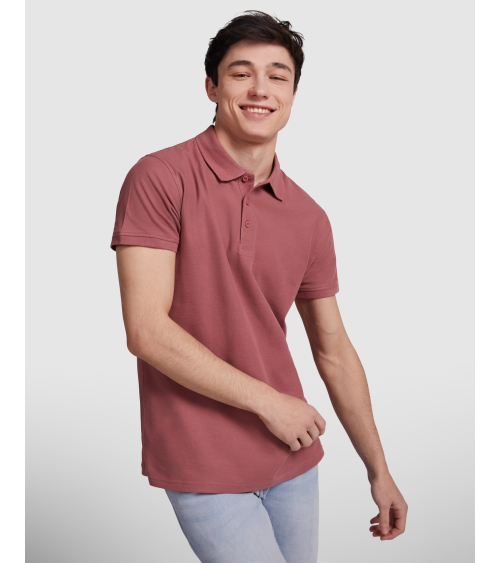 POLO UNISEX MANGA CORTA ALGODÓN COLORES ROJO BAYA MODELO