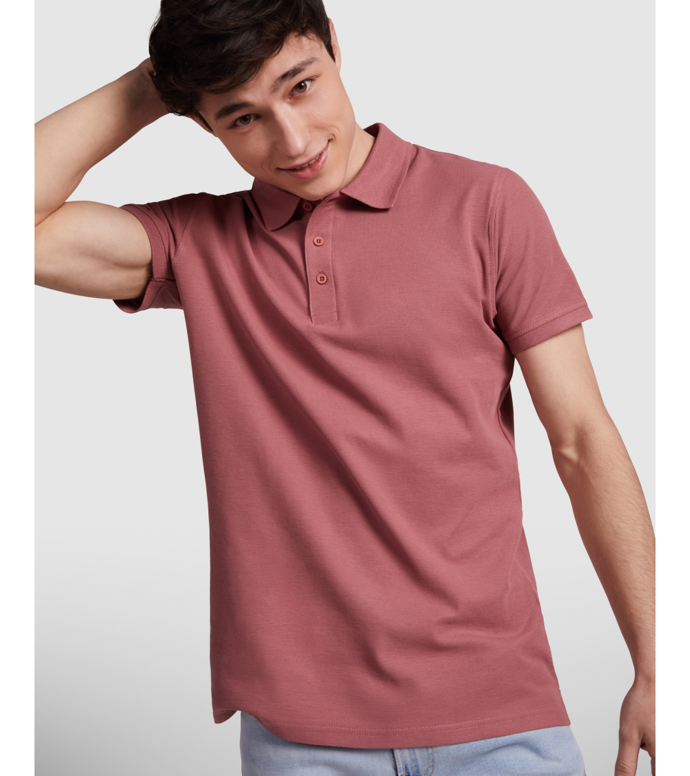 POLO UNISEX MANGA CORTA ALGODÓN COLORES ROJO BAYA MODELO