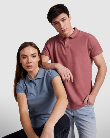POLO MUJER MANGA CORTA ALGODÓN COLORES AZUL ZEN ROJO BAYA
