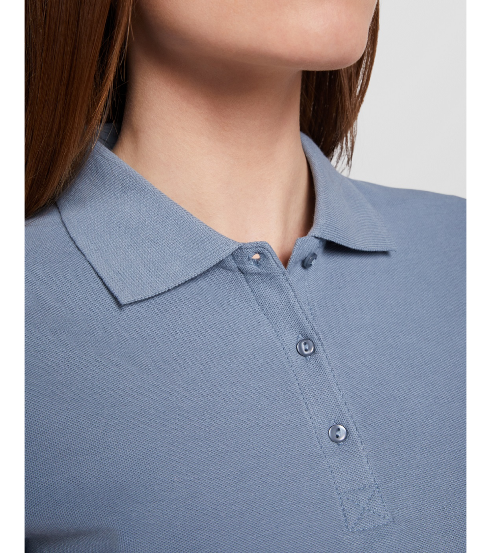 POLO MUJER MANGA CORTA ALGODÓN COLORES AZUL ZEN EJEMPLO DE USO
