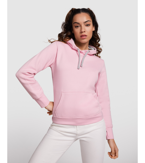 SUDADERA ENTALLADA CON CAPUCHA CHICA ROSA
