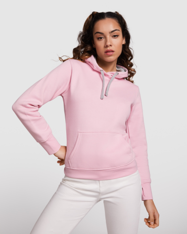 SUDADERA ENTALLADA CON CAPUCHA CHICA ROSA