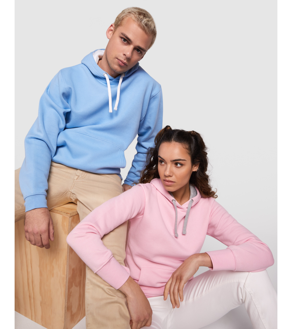 SUDADERA ENTALLADA CON CAPUCHA CHICA ROSA