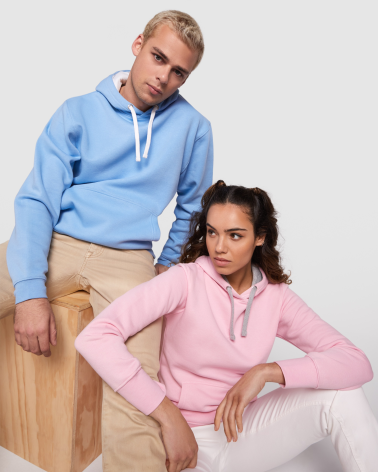 SUDADERA ENTALLADA CON CAPUCHA CHICA ROSA