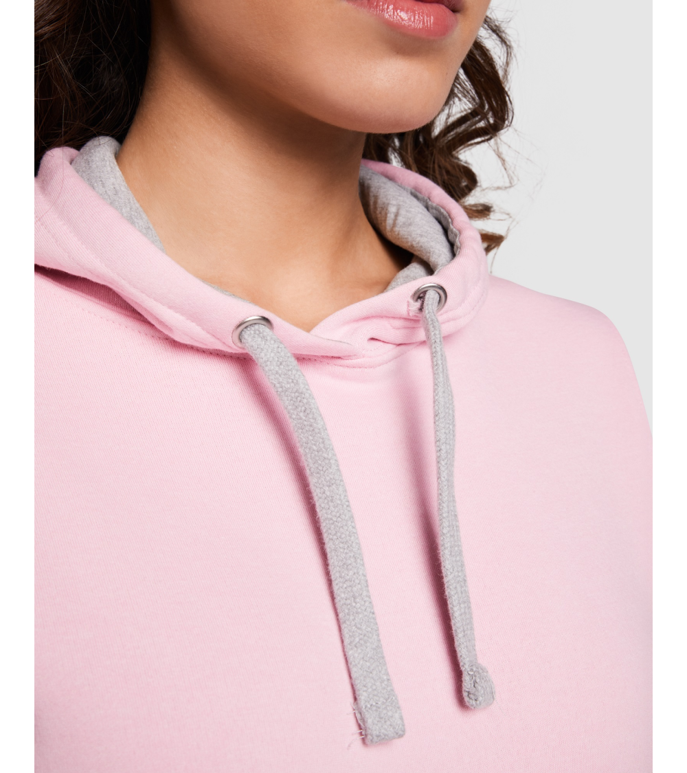 SUDADERA ENTALLADA CON CAPUCHA CHICA ROSA