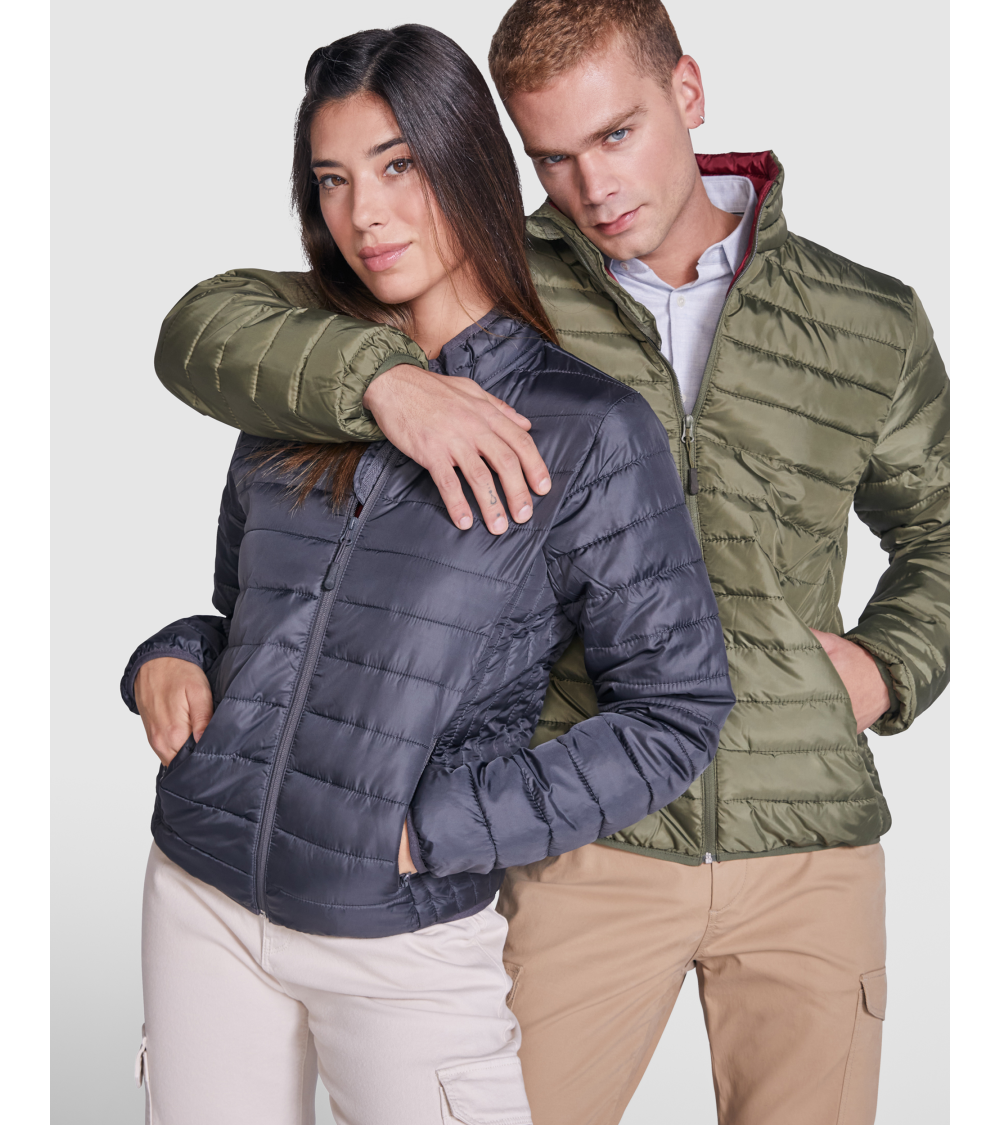 CHAQUETA RESISTENTE AL AGUA ACOLCHADA VERDE MILITAR + AZUL MARINO