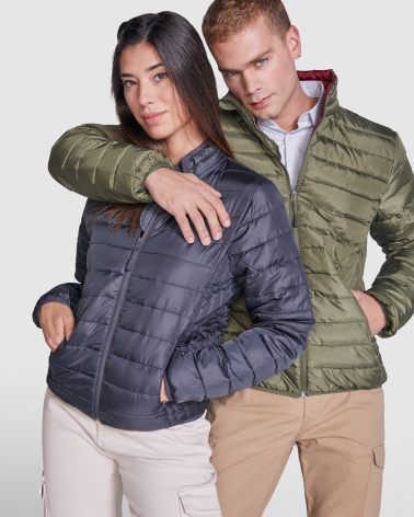 CHAQUETA RESISTENTE AL AGUA ACOLCHADA VERDE MILITAR + AZUL MARINO