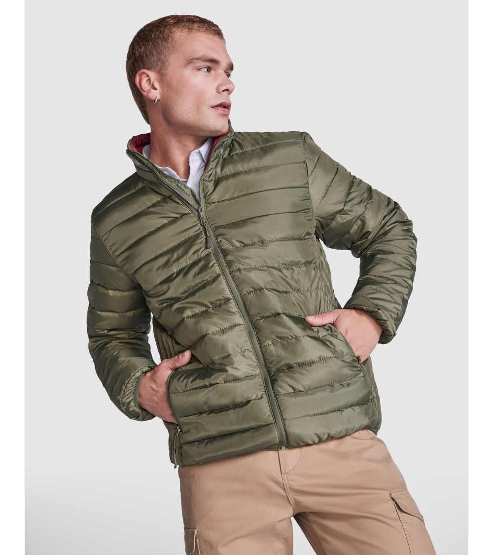 CHAQUETA RESISTENTE AL AGUA ACOLCHADA VERDE MILITAR + AZUL MARINO