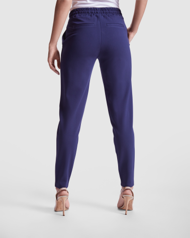 PANTALON MUJER AJUSTE CON CORDÓN AZUL MARINO ESPALDA