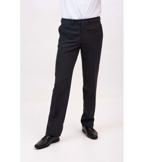 PANTALÓN VESTIR SIN PINZA HOMBRE POLIESTER AZUL MARINO FRENTE