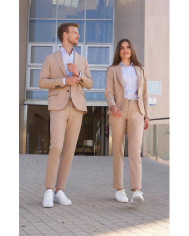 PANTALÓN HOMBRE HOSTELERÍA RECEPCIÓN BEIGE CONJUNTO