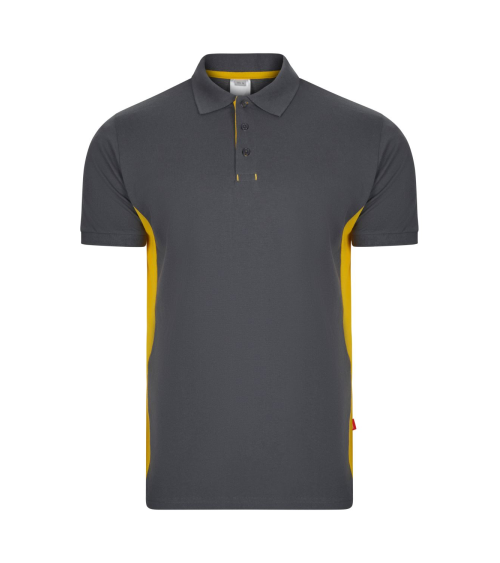 POLO MANGA CORTA BICOLOR INDUSTRIA GRIS AMARILLO FRENTE
