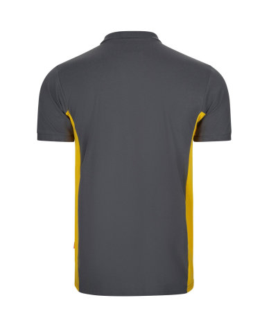 POLO MANGA CORTA BICOLOR INDUSTRIA GRIS AMARILLO ESPALDA