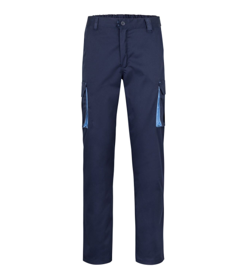 PANTALÓN MULTIBOLSILLOS BICOLOR INDUSTRIA MARINO CELESTE FRENTE