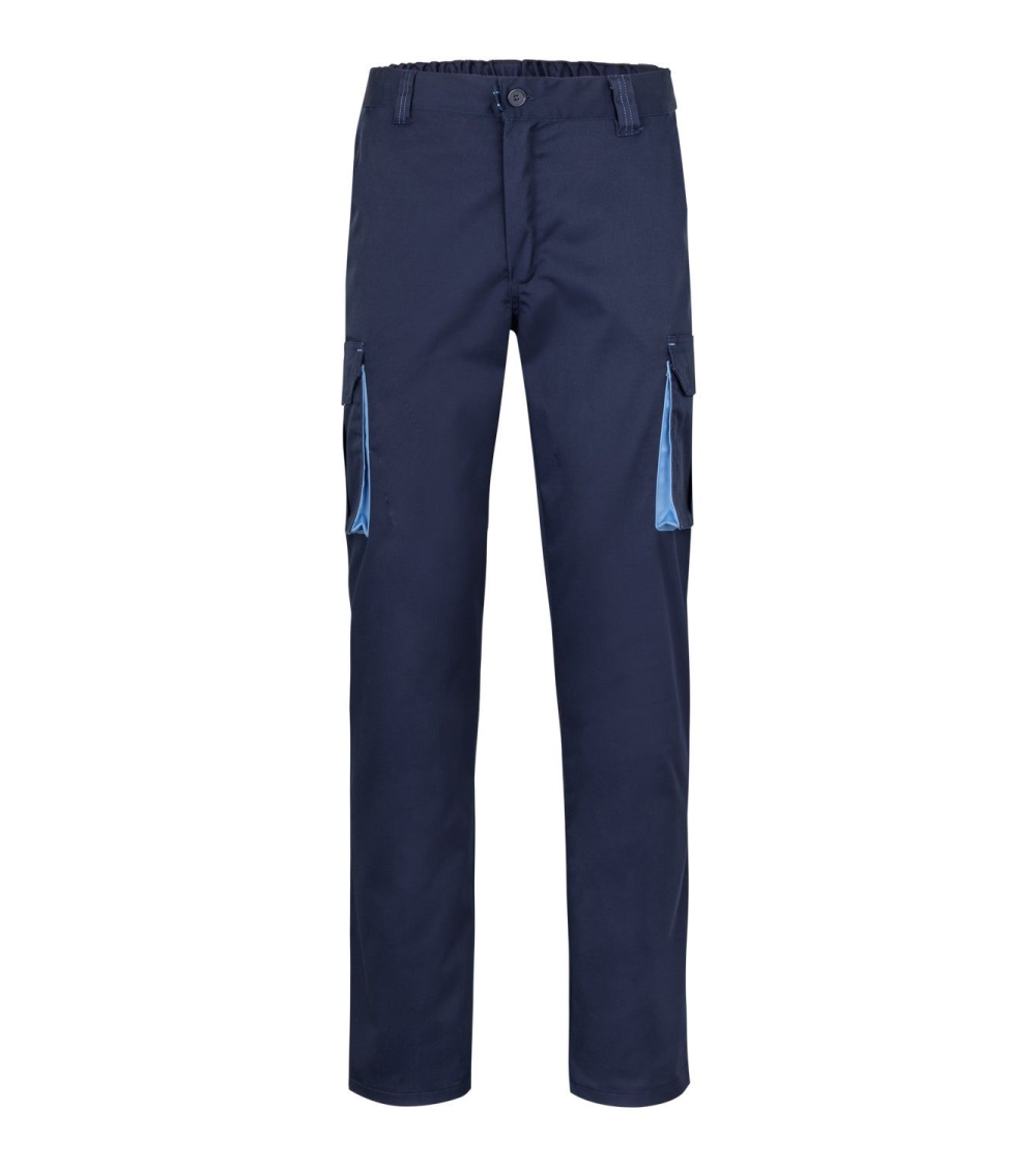 PANTALÓN MULTIBOLSILLOS BICOLOR INDUSTRIA MARINO CELESTE FRENTE