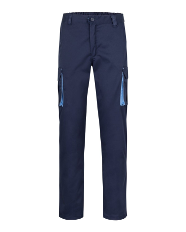 PANTALÓN MULTIBOLSILLOS BICOLOR INDUSTRIA MARINO CELESTE FRENTE