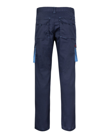 PANTALÓN MULTIBOLSILLOS BICOLOR INDUSTRIA MARINO CELESTE ESPALDA