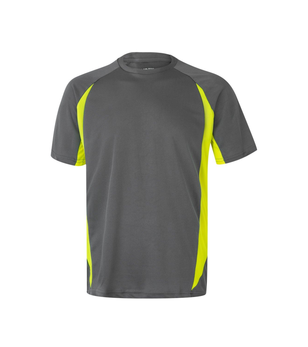 CAMISETA BICOLOR INDUSTRIA VERANO GRIS AMARILLO FRENTE