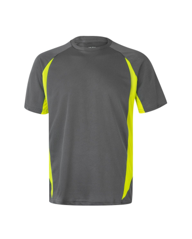 CAMISETA BICOLOR INDUSTRIA VERANO GRIS AMARILLO FRENTE