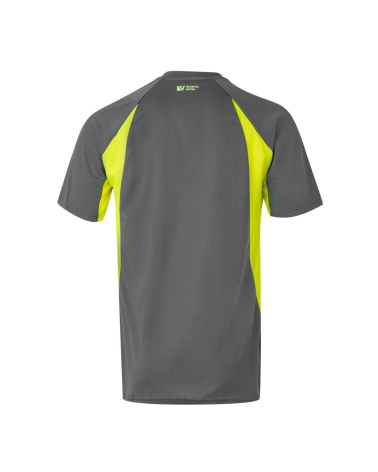 CAMISETA BICOLOR INDUSTRIA VERANO GRIS AMARILLO ESPALDA