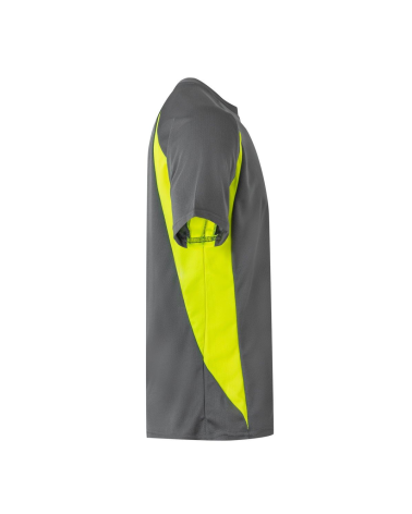 CAMISETA BICOLOR INDUSTRIA VERANO GRIS AMARILLO ESPALDA
