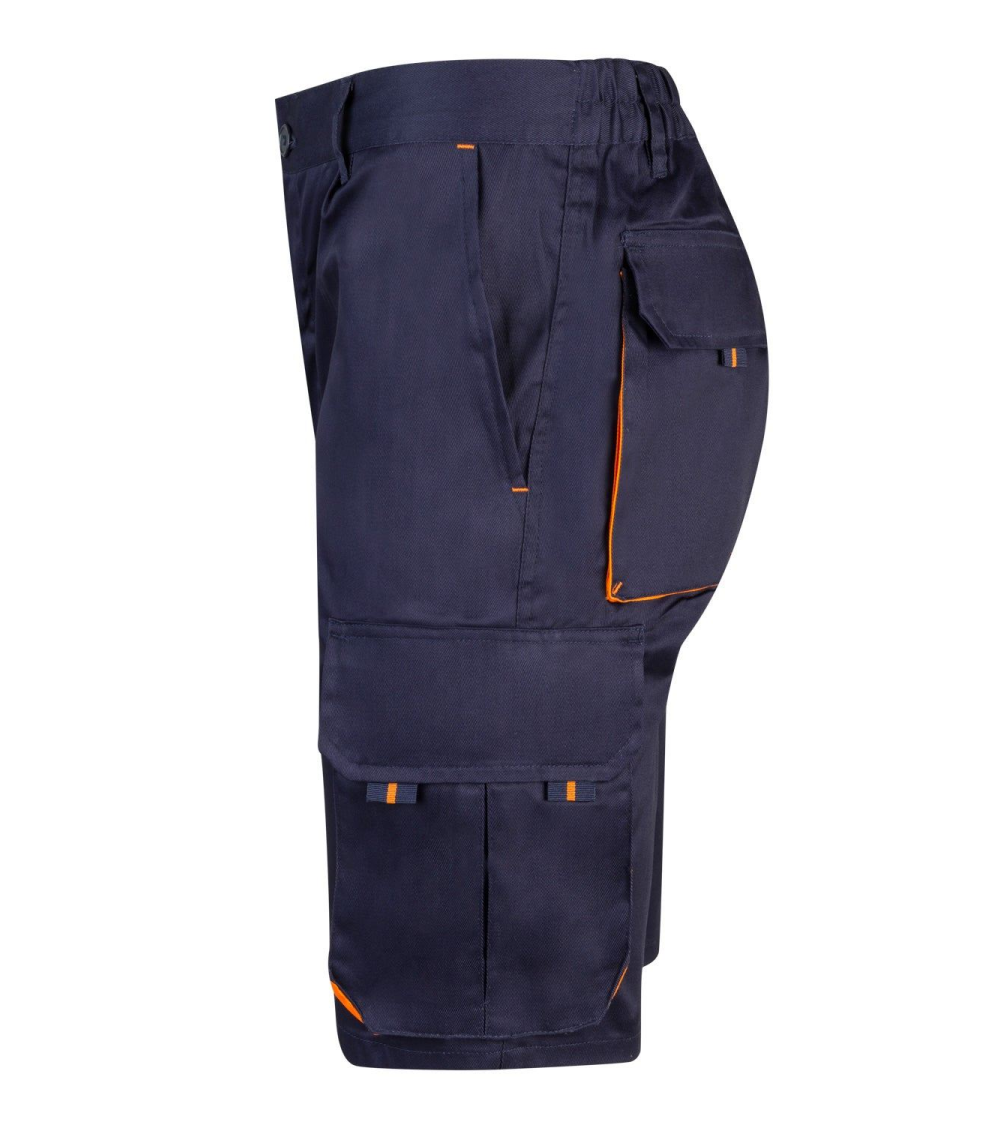 BERMUDA BICOLOR MULTIBOLSILLOS MARINO NARANJA FRENTE