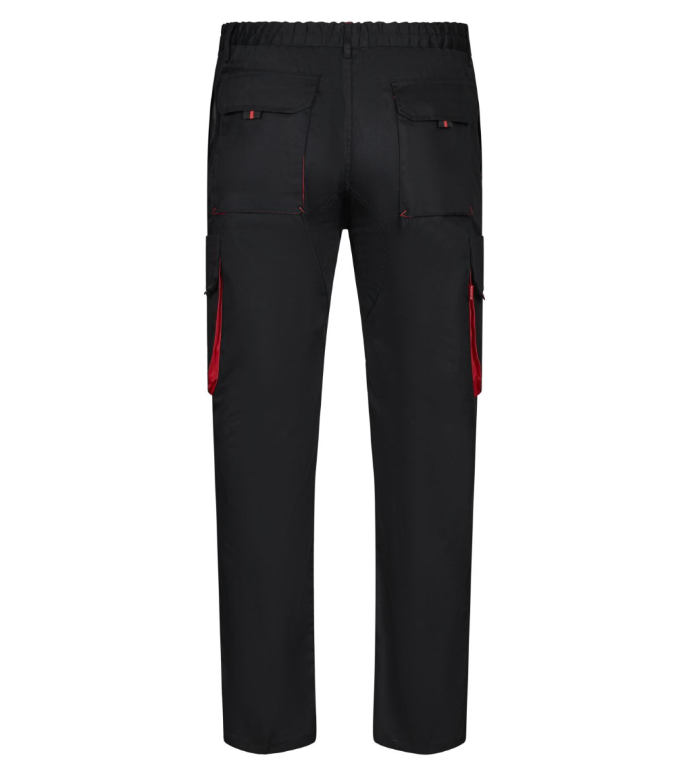 PANTALON BICOLOR MULTIBOLSILLOS NEGRO CELESTE FRENTE