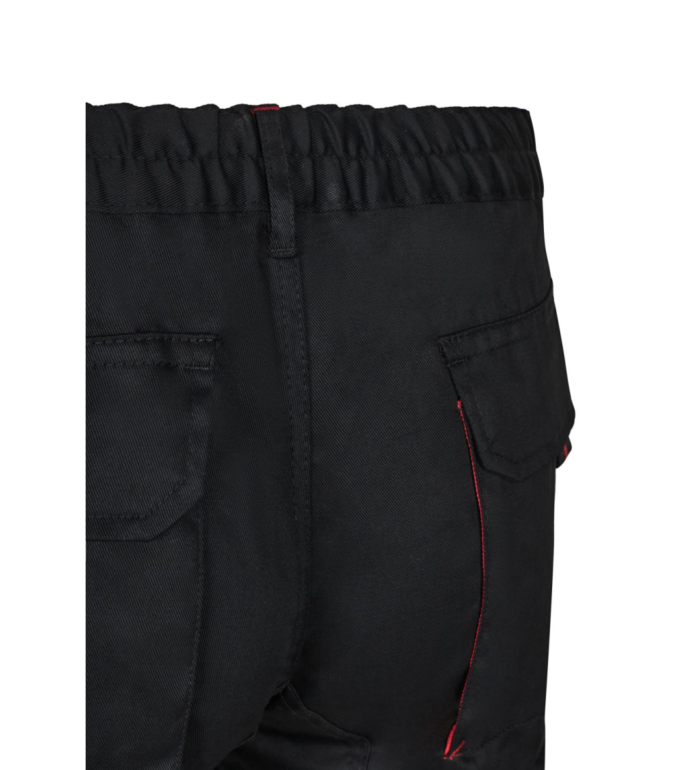 PANTALON BICOLOR MULTIBOLSILLOS NEGRO CELESTE FRENTE