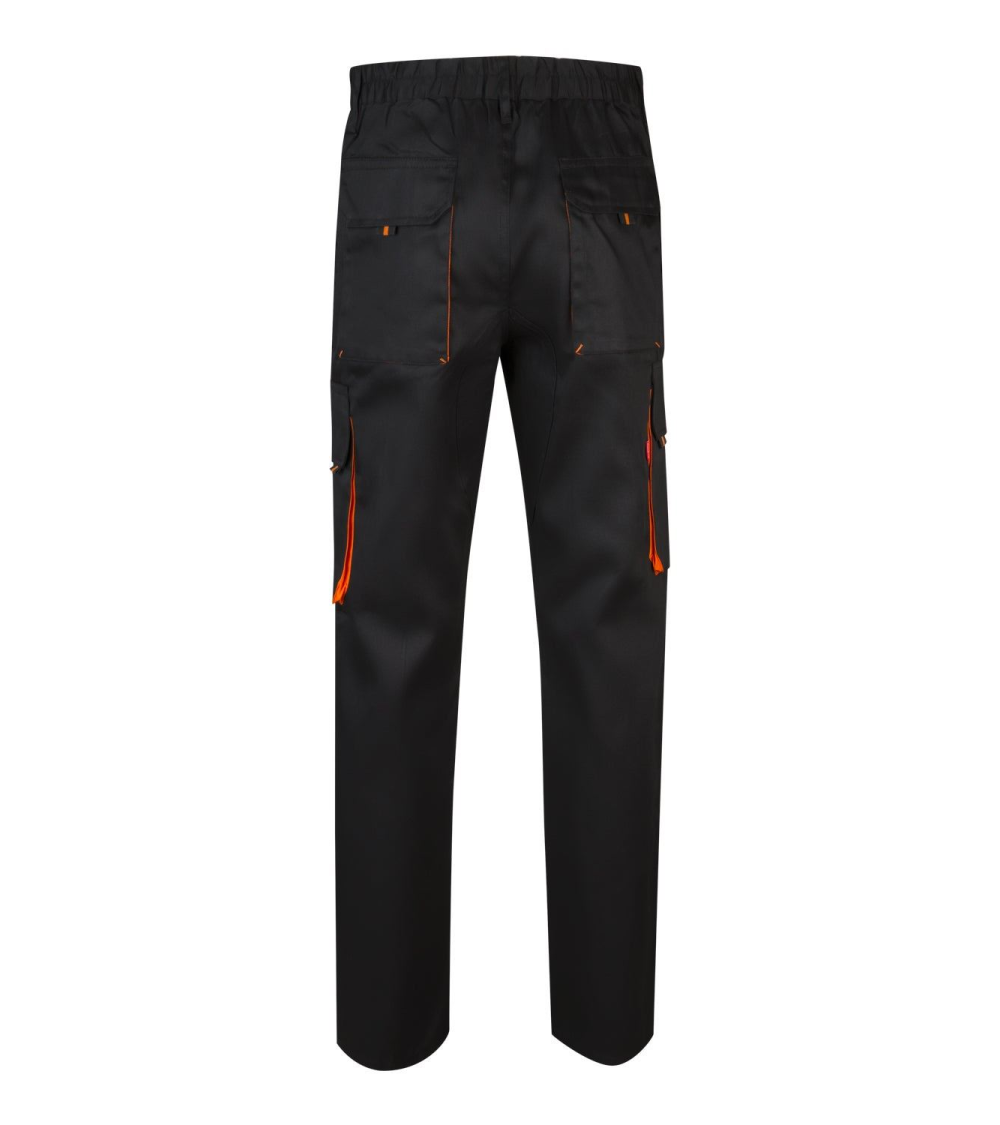 PANTALON BICOLOR MULTIBOLSILLOS NEGRO CELESTE FRENTE