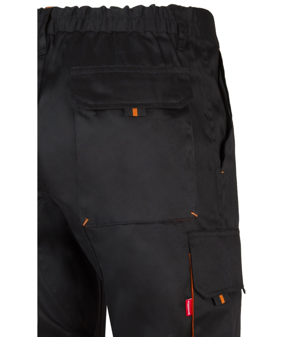 PANTALON BICOLOR MULTIBOLSILLOS NEGRO CELESTE FRENTE