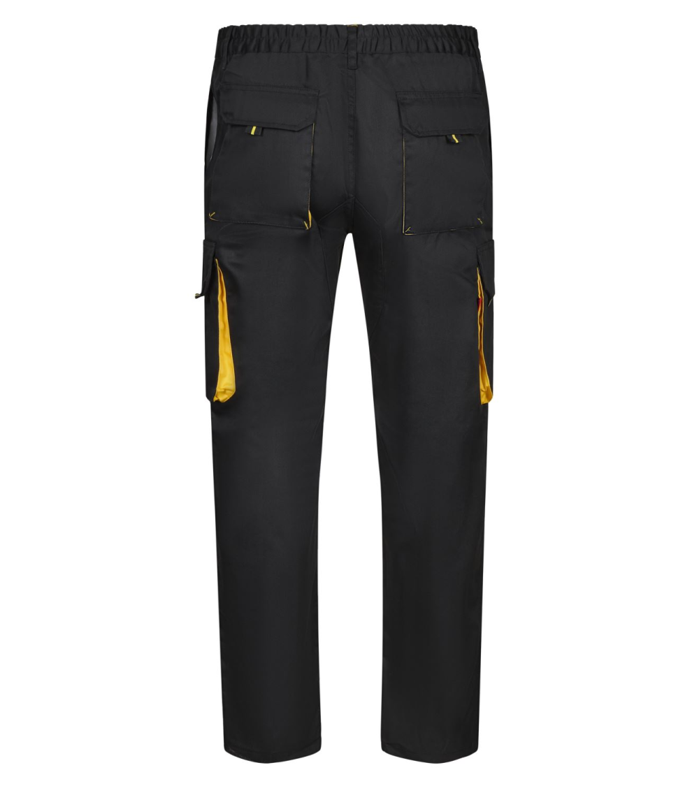 PANTALON BICOLOR MULTIBOLSILLOS NEGRO CELESTE FRENTE