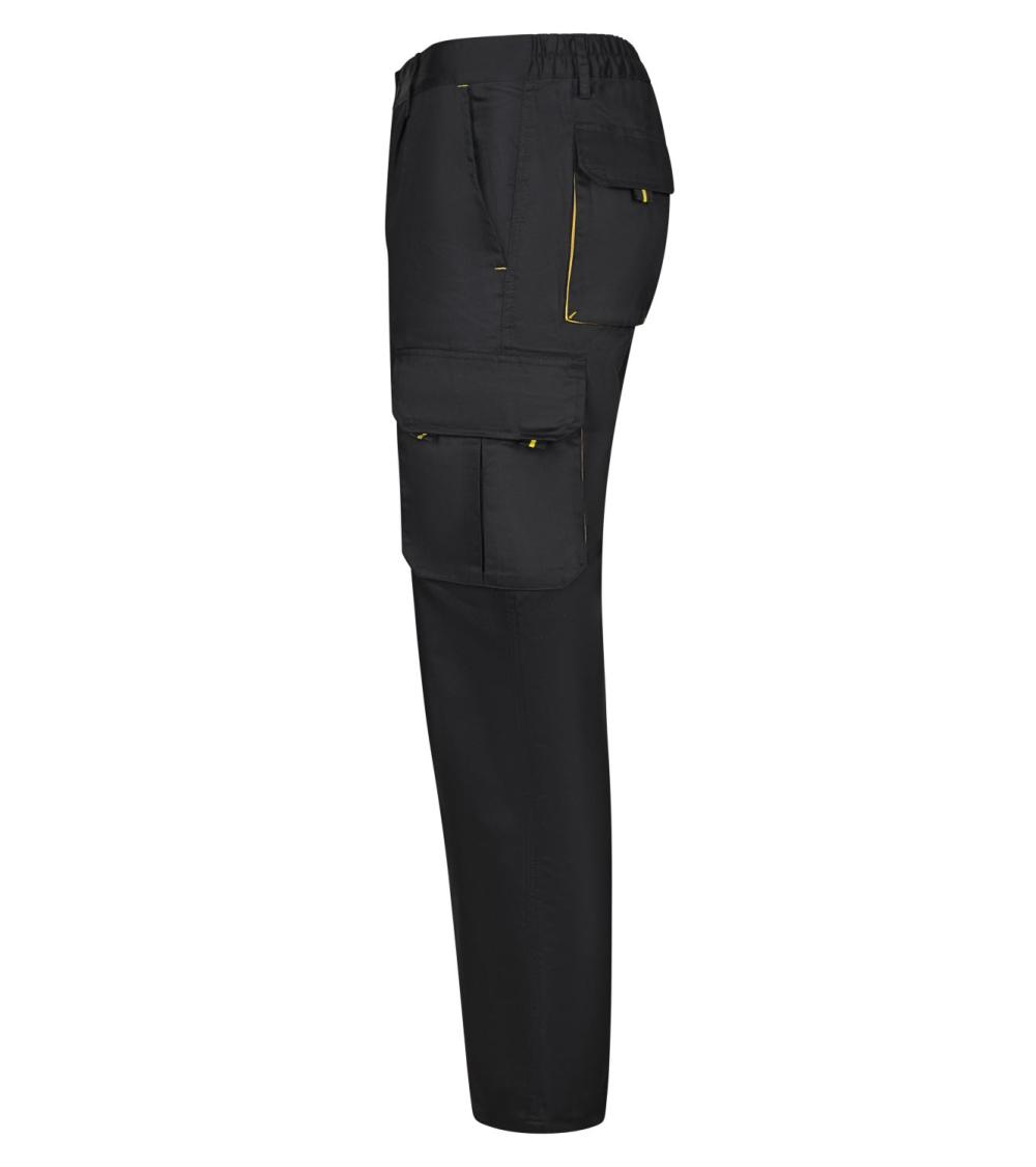 PANTALON BICOLOR MULTIBOLSILLOS NEGRO CELESTE FRENTE