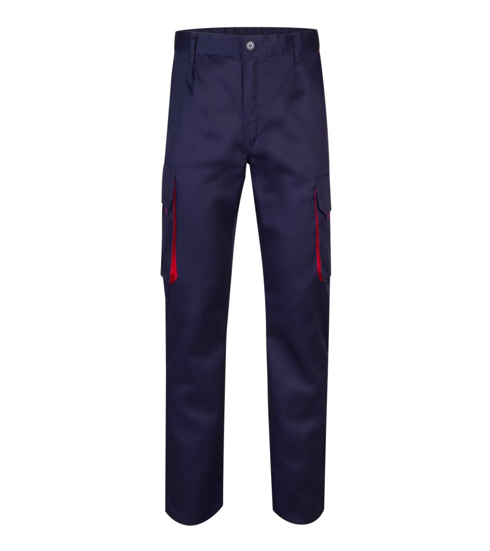 PANTALON BICOLOR MULTIBOLSILLOS NEGRO CELESTE FRENTE