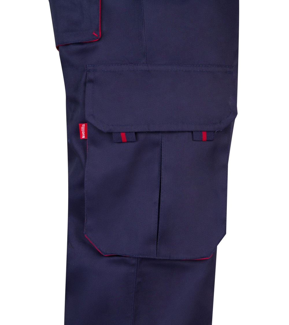 PANTALON BICOLOR MULTIBOLSILLOS NEGRO CELESTE FRENTE