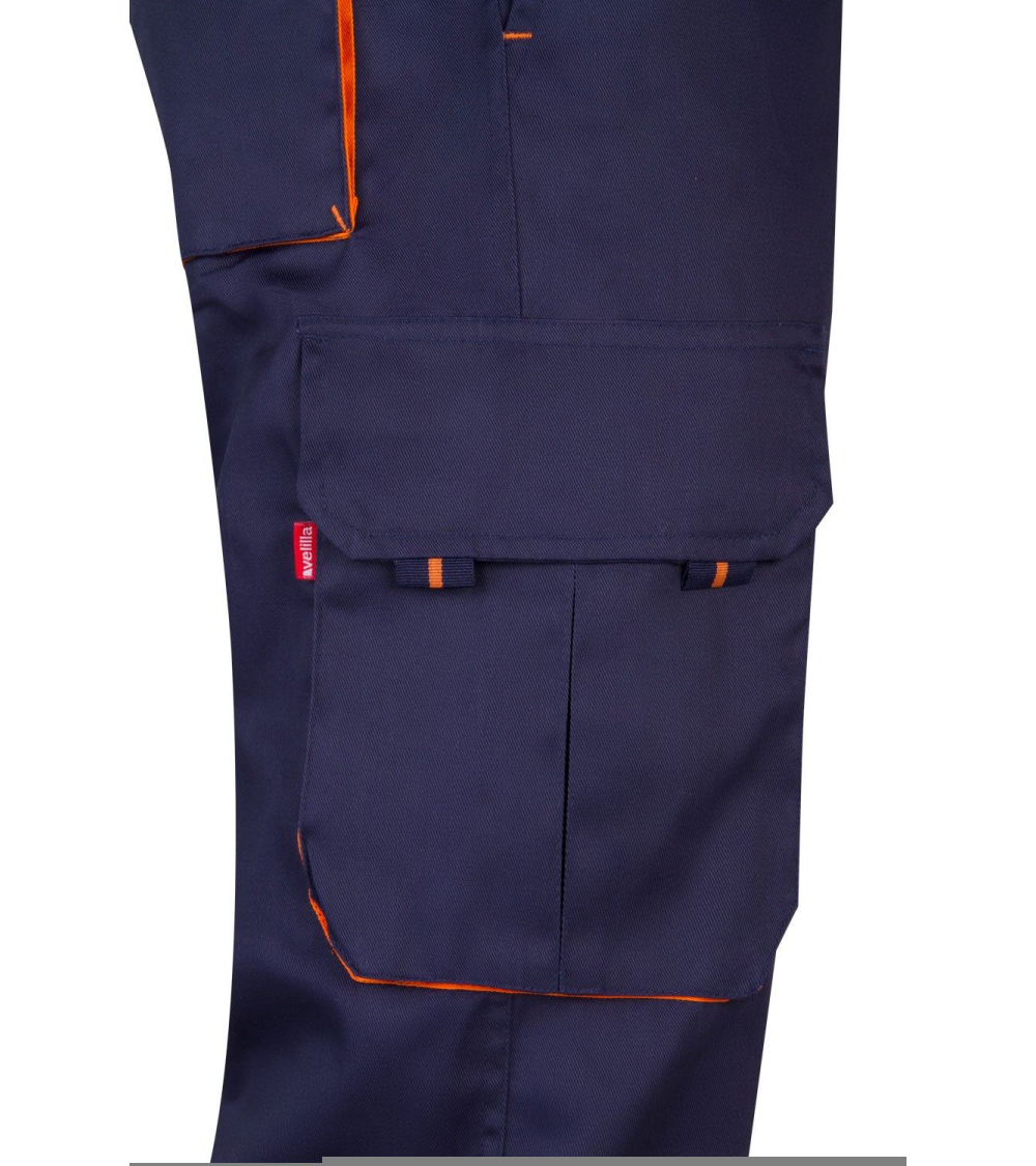 PANTALON BICOLOR MULTIBOLSILLOS NEGRO CELESTE FRENTE