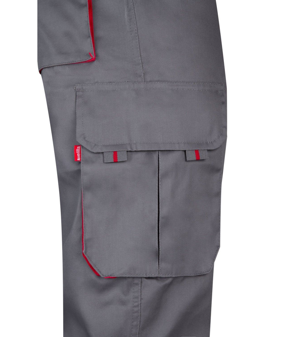 PANTALON BICOLOR MULTIBOLSILLOS NEGRO CELESTE FRENTE