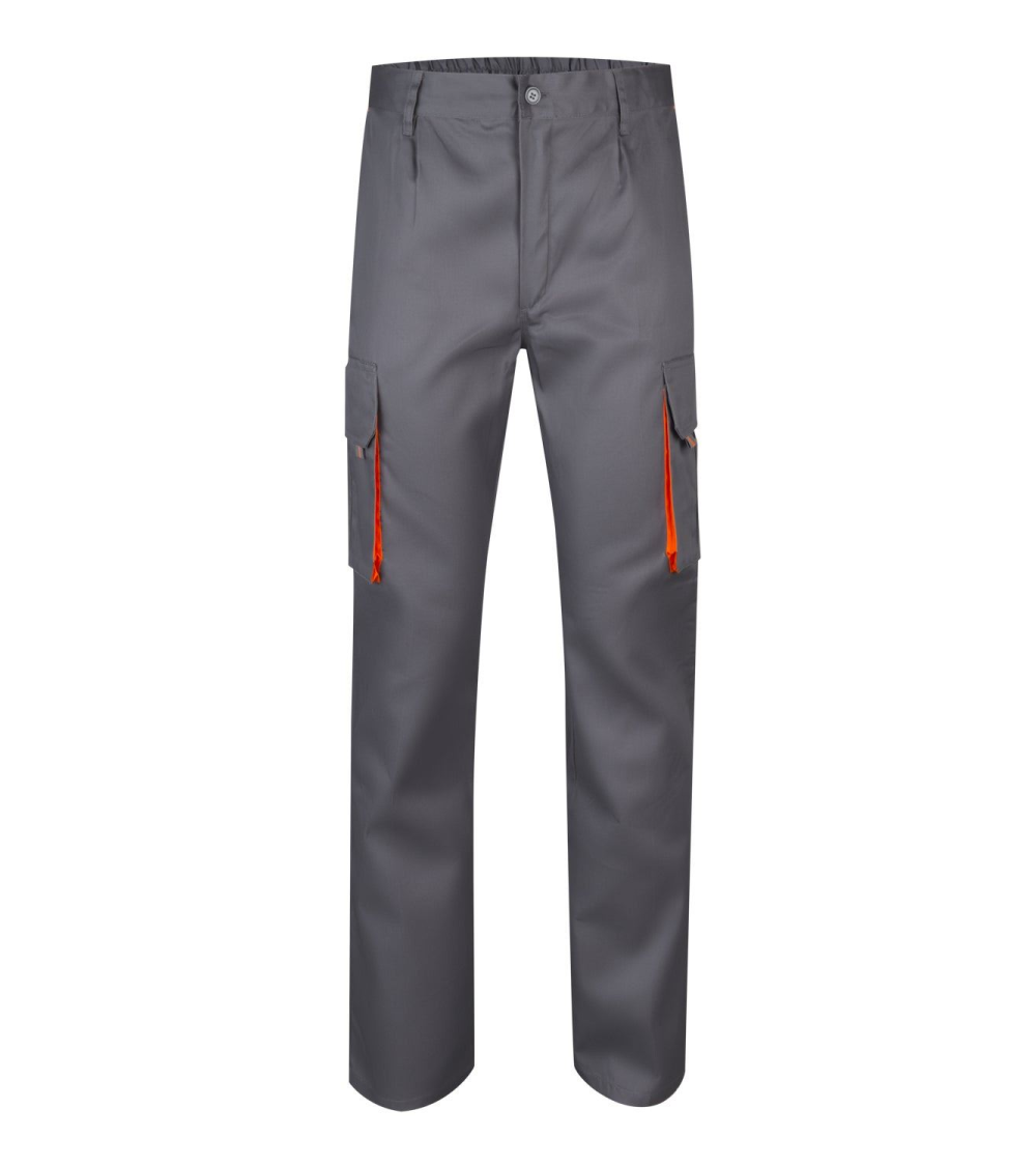 PANTALON BICOLOR MULTIBOLSILLOS NEGRO CELESTE FRENTE