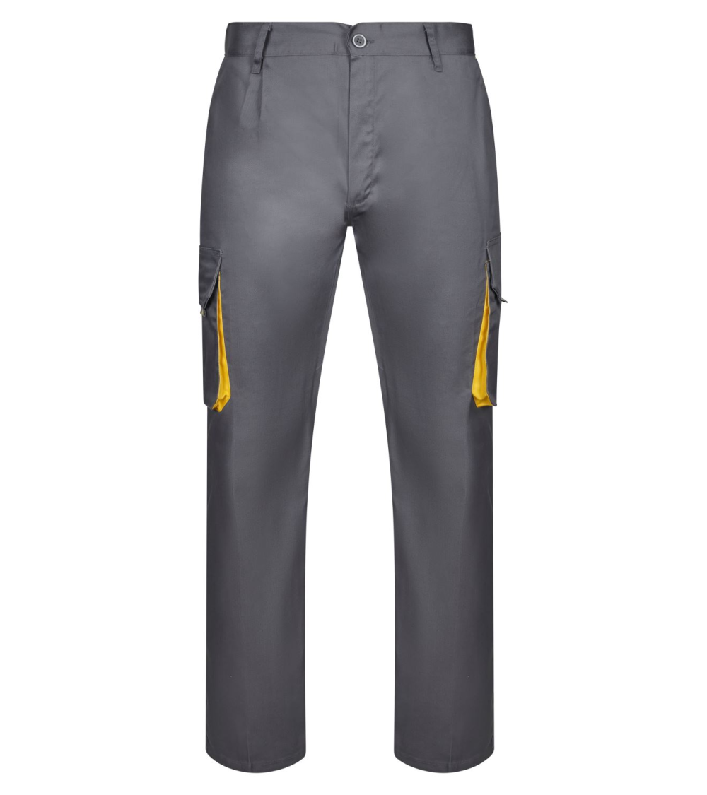 PANTALON BICOLOR MULTIBOLSILLOS NEGRO CELESTE FRENTE