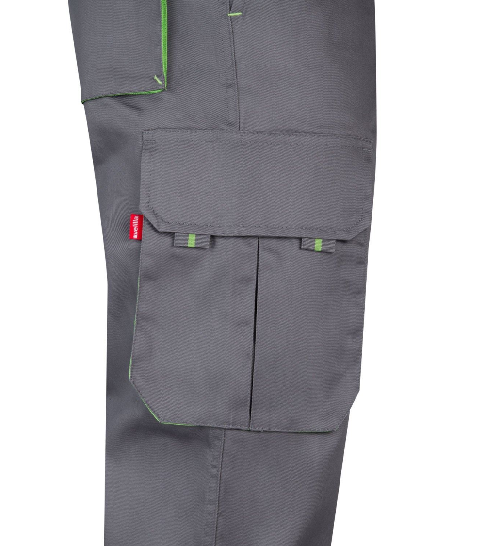 PANTALON BICOLOR MULTIBOLSILLOS NEGRO CELESTE FRENTE