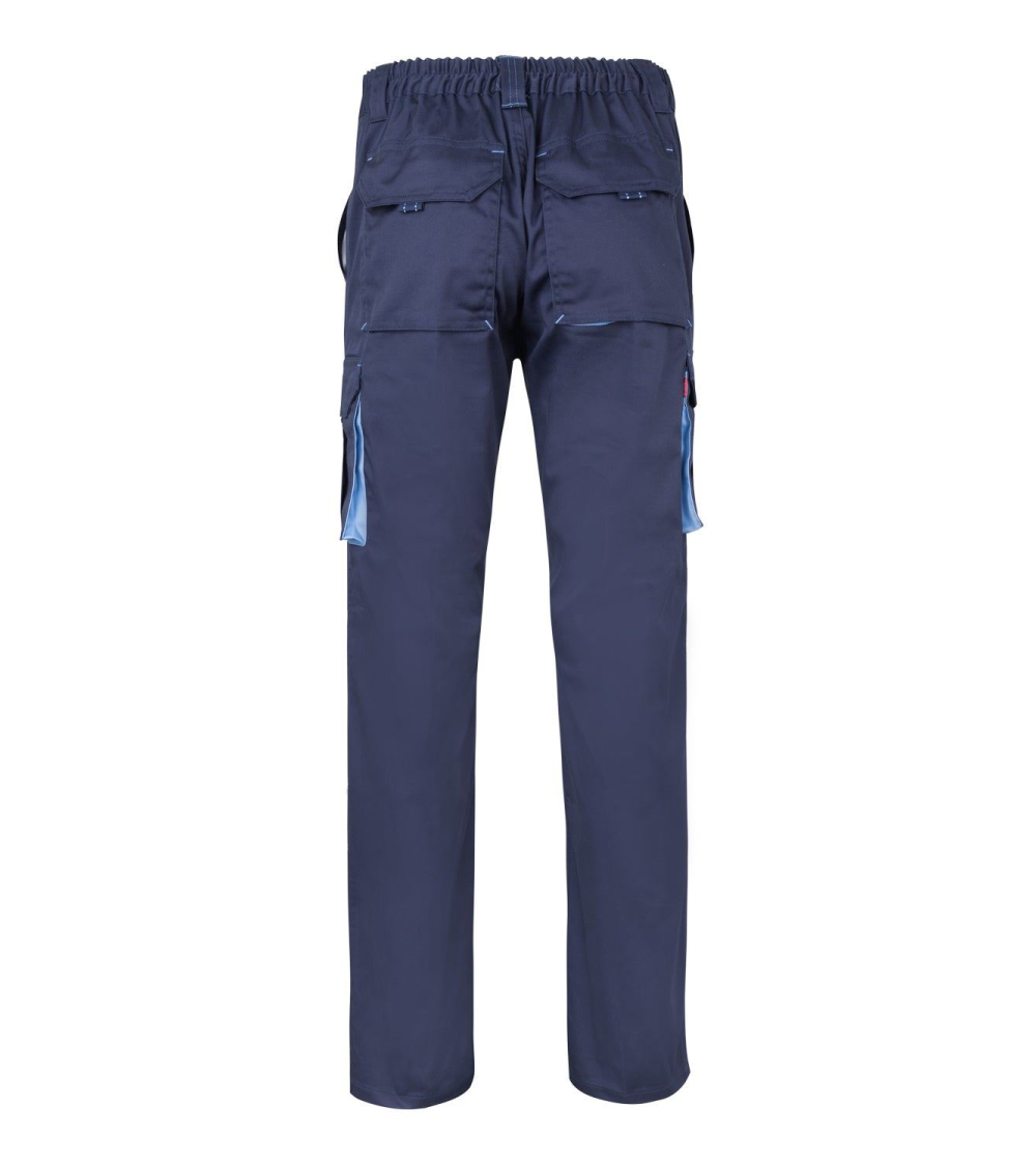 PANTALON BICOLOR MULTIBOLSILLOS NEGRO CELESTE FRENTE