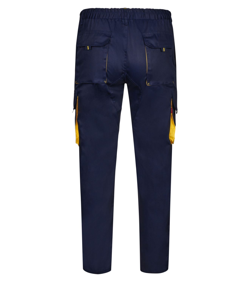 PANTALON BICOLOR MULTIBOLSILLOS NEGRO CELESTE FRENTE