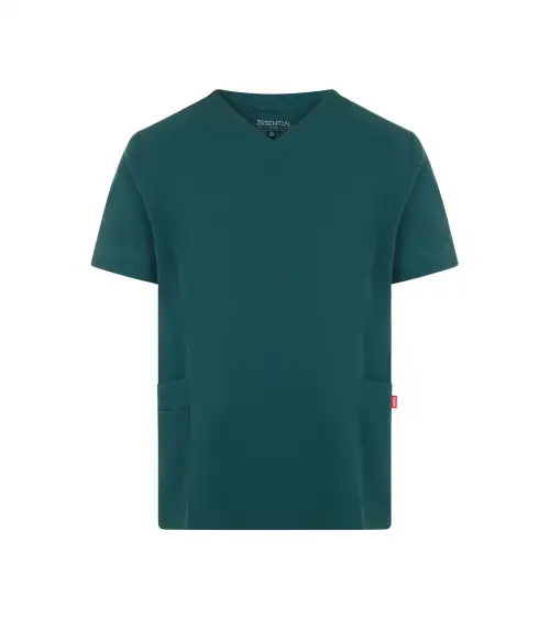 CASACA SANITARIA TACTO SUAVE REPELENTE LIQUIDOS VERDE OSCURO FRENTE