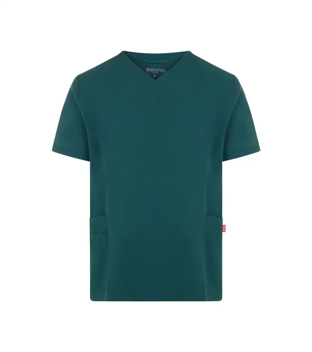 CASACA SANITARIA TACTO SUAVE REPELENTE LIQUIDOS VERDE OSCURO FRENTE