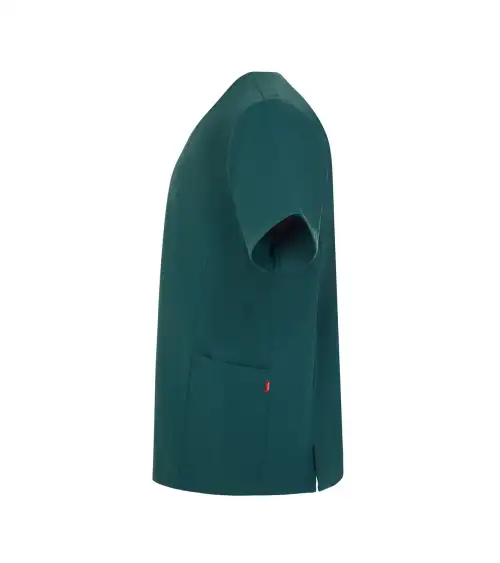 CASACA SANITARIA TACTO SUAVE REPELENTE LIQUIDOS VERDE OSCURO FRENTE