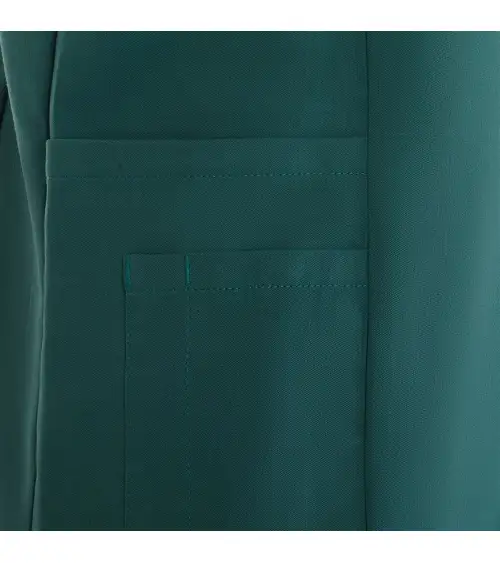 CASACA SANITARIA TACTO SUAVE REPELENTE LIQUIDOS VERDE OSCURO FRENTE